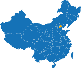 Map with Beijing hightlighted