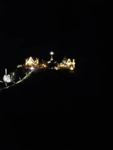 The temple on Monkey Mountain at night
