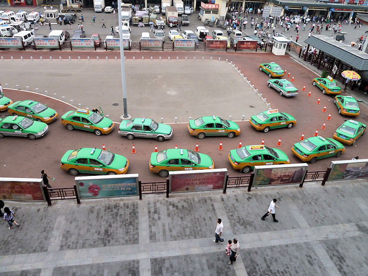 Taxi stand at Xi'an train station