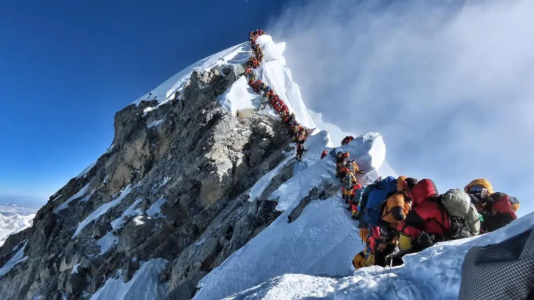 Lining up for the summit push